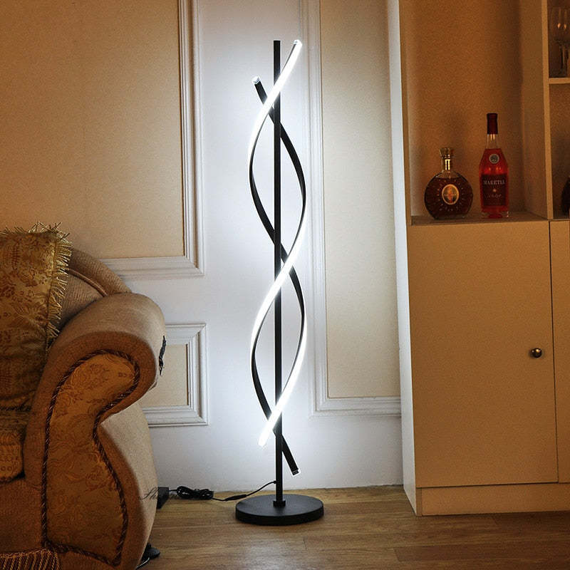 Mira Moderna Diseño Metal/Silicio LED Lámpara de Pie Negra/Blanca