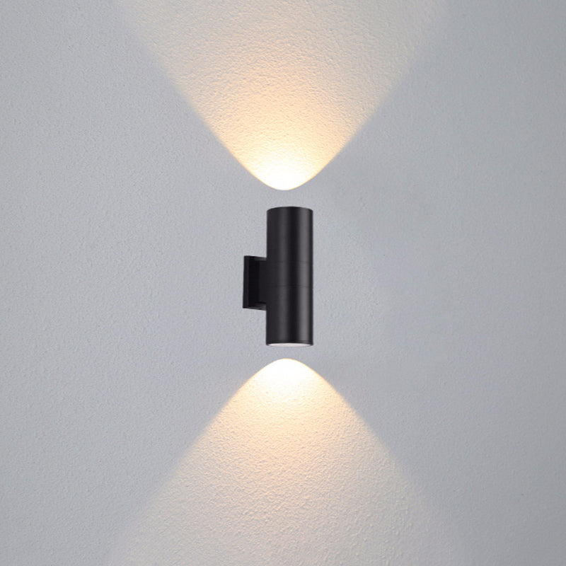 Ray Moderno Doble Foco Metal/Vidrio Aplique de Pared Negro