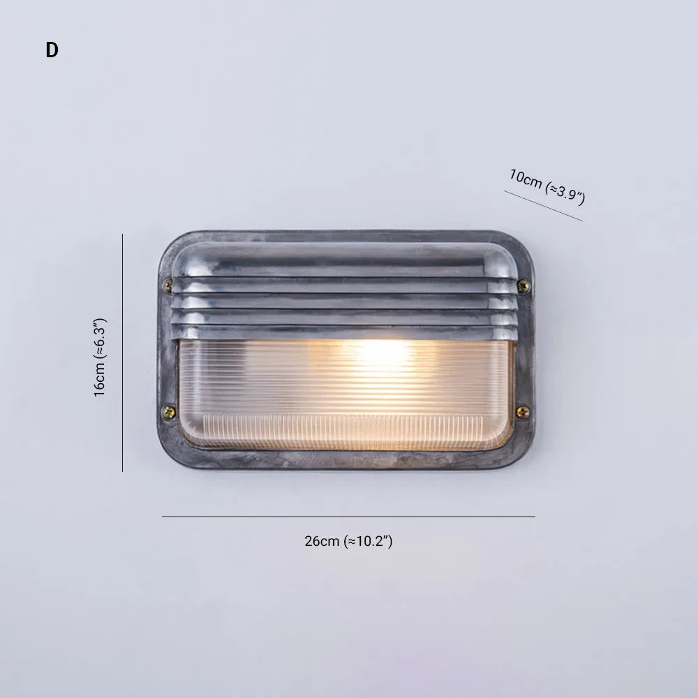 Ray Lámpara de Pared Geométrica de Metal y Vidrio para Exterior