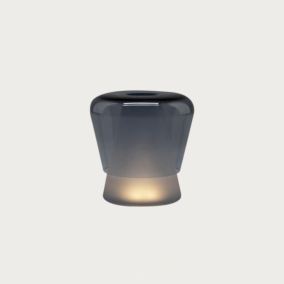 Aurnoril lámpara de mesa de vidrio ahumado