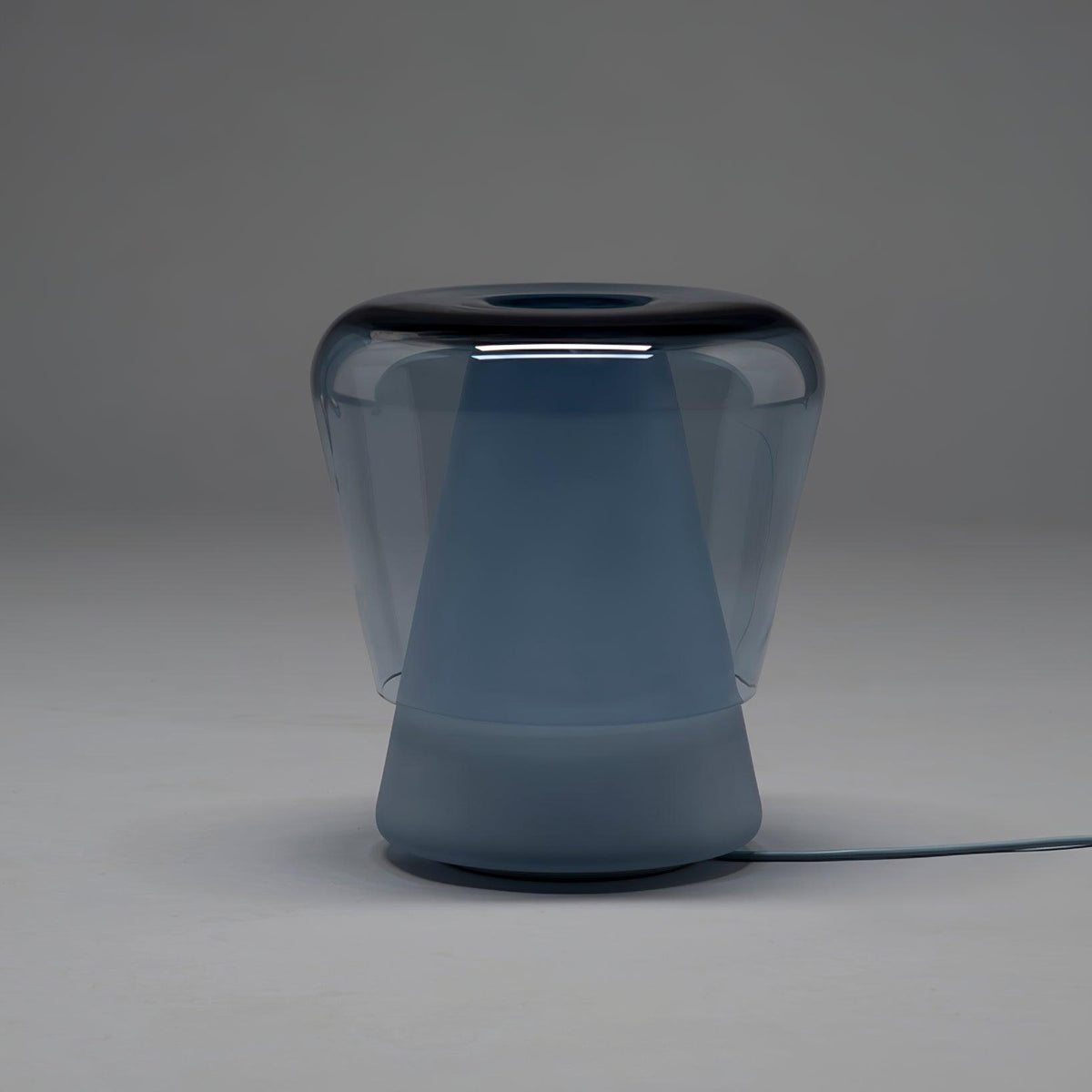Aurnoril lámpara de mesa de vidrio ahumado