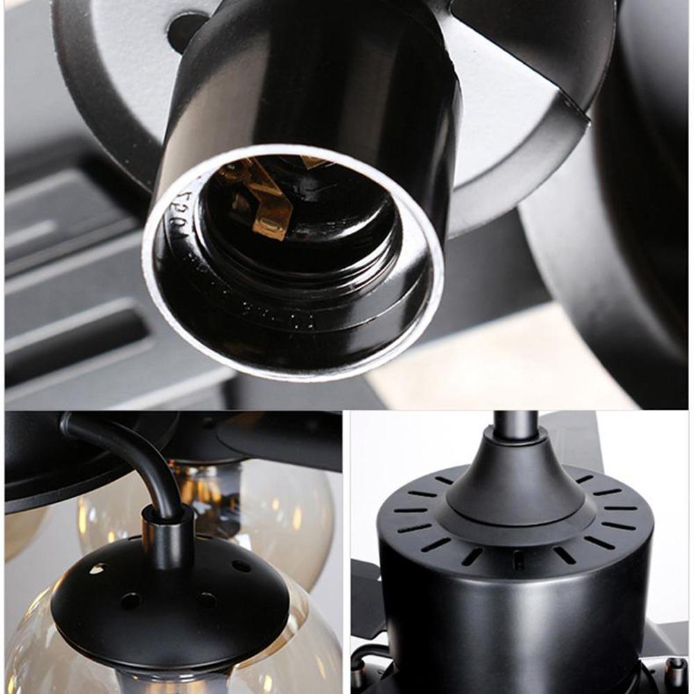 Zazoren ventilador de techo con luz Vintage negro vidrio