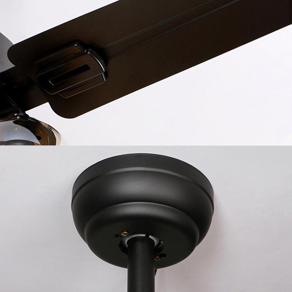 Zazoren ventilador de techo con luz Vintage negro vidrio